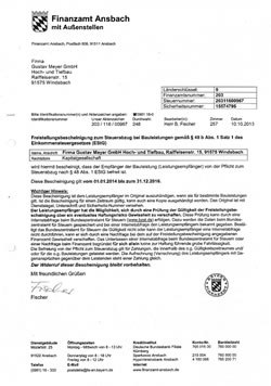 Freistellungsbescheinigung 
